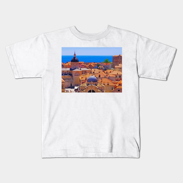 The Roofs of Dubrovnik Kids T-Shirt by BrianPShaw